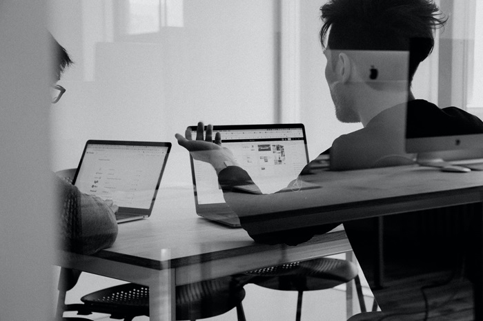 two office workers asian